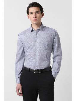 Van Heusen - Men Grey Print Full Sleeves Shirt