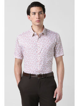 Van Heusen - Men Pink Print Half Sleeves Party Shirt