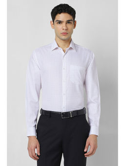 Van Heusen - Men Light Pink Checks Full Sleeves Formal Shirt