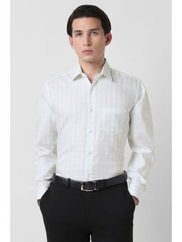 Van Heusen - Men Green Checks Full Sleeves Formal Shirt