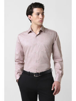 Van Heusen - Men Dusky Pink Print Full Sleeves Shirt