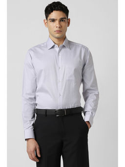 Van Heusen - Men Grey Textured Full Sleeves Shirt