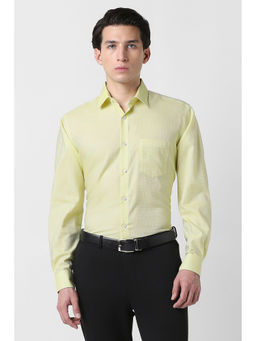 Van Heusen - Men Yellow Checks Full Sleeves Shirt