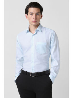 Van Heusen - Men Light Blue Checks Full Sleeves Shirt