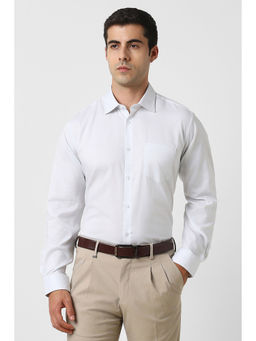 Van Heusen - Men White Textured Full Sleeves Shirt