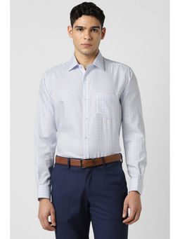 Van Heusen - Men Light Blue Checks Full Sleeves Shirt