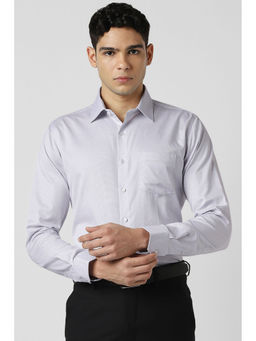 Van Heusen - Men Grey Textured Full Sleeves Shirt