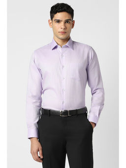 Van Heusen - Men Lavender Textured Full Sleeves Shirt