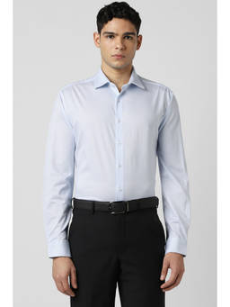 Van Heusen - Men Light Blue Print Full Sleeves Formal Shirt