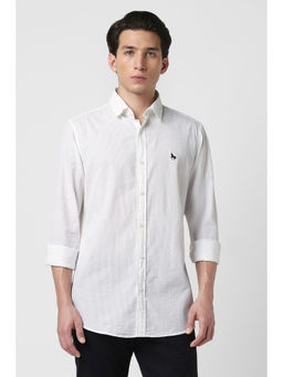 Van Heusen - Men White Full Sleeves Casual Shirt