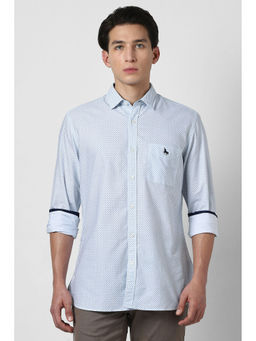 Van Heusen - Men Light Blue Full Sleeves Casual Shirt