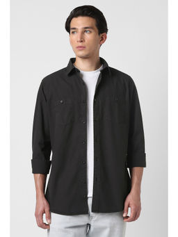 Van Heusen - Men Black Full Sleeves Casual Shirt