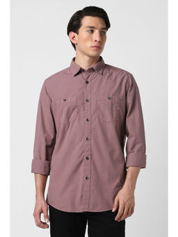 Van Heusen - Men Pink Full Sleeves Casual Shirt