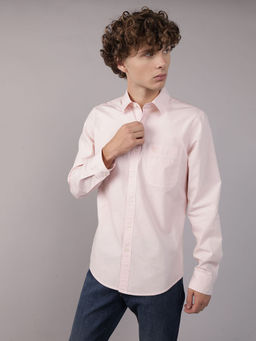 American Eagle - Men Pink Solid Slim Fit Full Sleeves Shirt