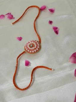 MEESA - Orange Anchor Threads Rakhi
