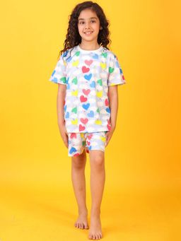ANTHRILO - Balloon Heart Sky Blue Sleepwear T-shirt & Shorts (Set of 2)