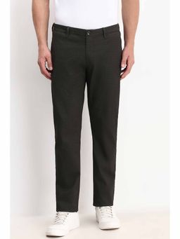 Allen Solly - Men Grey Slim Fit Print Casual Trousers