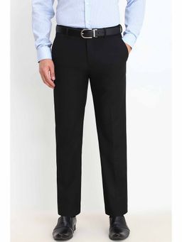 Allen Solly - Men Black Slim Fit Solid Formal Trousers