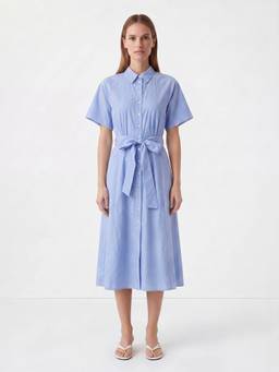 Cover Story - Eline Solid Blue Dress