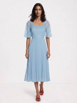 Cover Story - Judith Self Design Light Blue Dress
