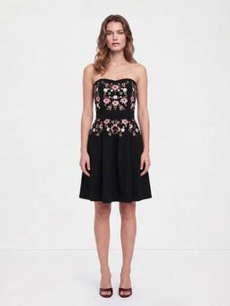 Cover Story - Floral Print Black Dress