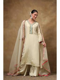 TAHILIYA - Cream Organza Dupatta