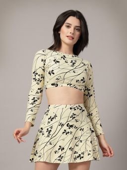 Cukoo - Padded Off White Skirtini Swimwear (Set of 2)