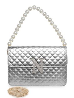 ESBEDA - Silver Personalized Alphabet N Turtle Quilted Handbag for Women