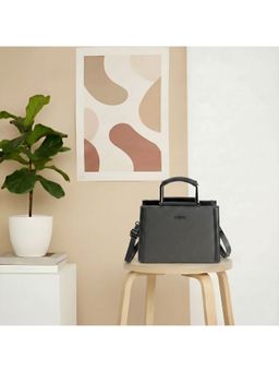 Metro - Textured Black Satchel Bag