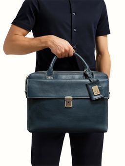 Hidesign - Bonaparte 02 Genuine Leather Men's Blue Briefcase (L)
