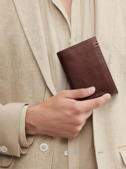 Hidesign - Bonaparte W1 Genuine Leather Men's Tri Fold Brown Wallet (S)