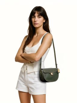 Hidesign - Elysee 02 Genuine Leather Women's Olive Shoulder Bag (S)