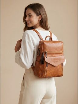 VISMIINTREND - Womens Travel Brown Backpack (M)