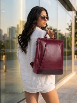 VISMIINTREND - Vegan Leather Wine Backpack (M)