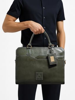Hidesign - Vendome 01 Genuine Leather Men's Olive Briefcase (L)