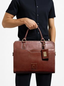Hidesign - Vendome 01 Genuine Leather Men's Brown Briefcase (L)