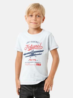 Kate & Oscar - Boys Placement Printed T Shirt With Contrast Stitching