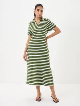 Femmella - Yellow Cotton Stripe Dress
