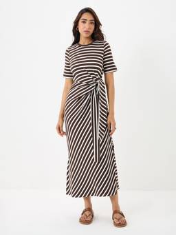 Femmella - Navy Cotton Stripe Dress