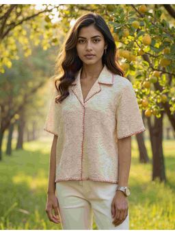 Naava - Sunlit Garden Stitch Hand Embroidered Muslin Shirt