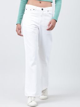 Bene Kleed - Womens High Rise Pure Cotton Solid Bootcut Jeans