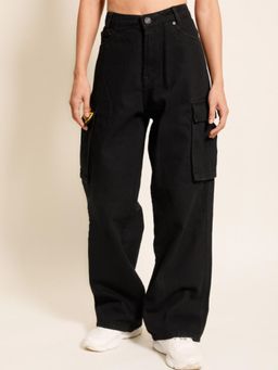 Bene Kleed - Womens Badge Work High Rise Relaxed Fit Cargo Jeans