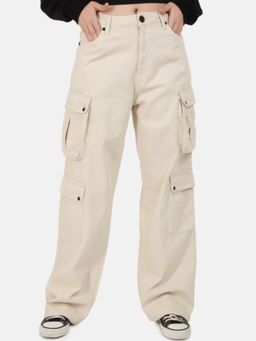 Bene Kleed - Womens Relaxed Fit High-Rise Clean Look Pure Cotton Jeans