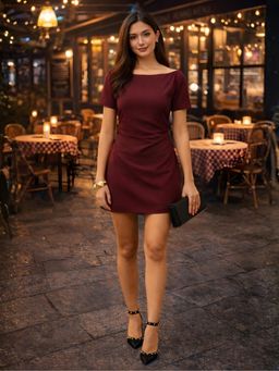 Don’t be basic - Womens Brown Solid Mini Dress