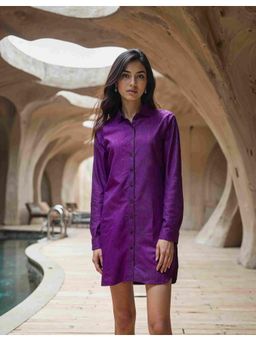 Naava - Handwoven Cotton Mulberry Silk Shirt Dress