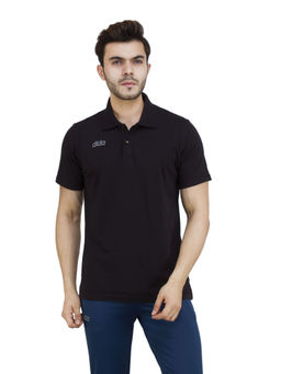 Dida - Men Black Solid Polo T-Shirt