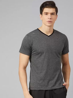 Dida - Men Grey Textured T-Shirt