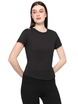 Dida - Women Black Solid T-Shirt