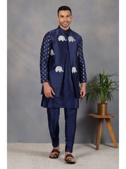 Eleven Brothers - Ruh Silk & Foil Mirror Nehru Jacket Set (Set of 3)