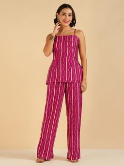 Deebaco - Women Magenta Bandhani Printed Co-Ord Set